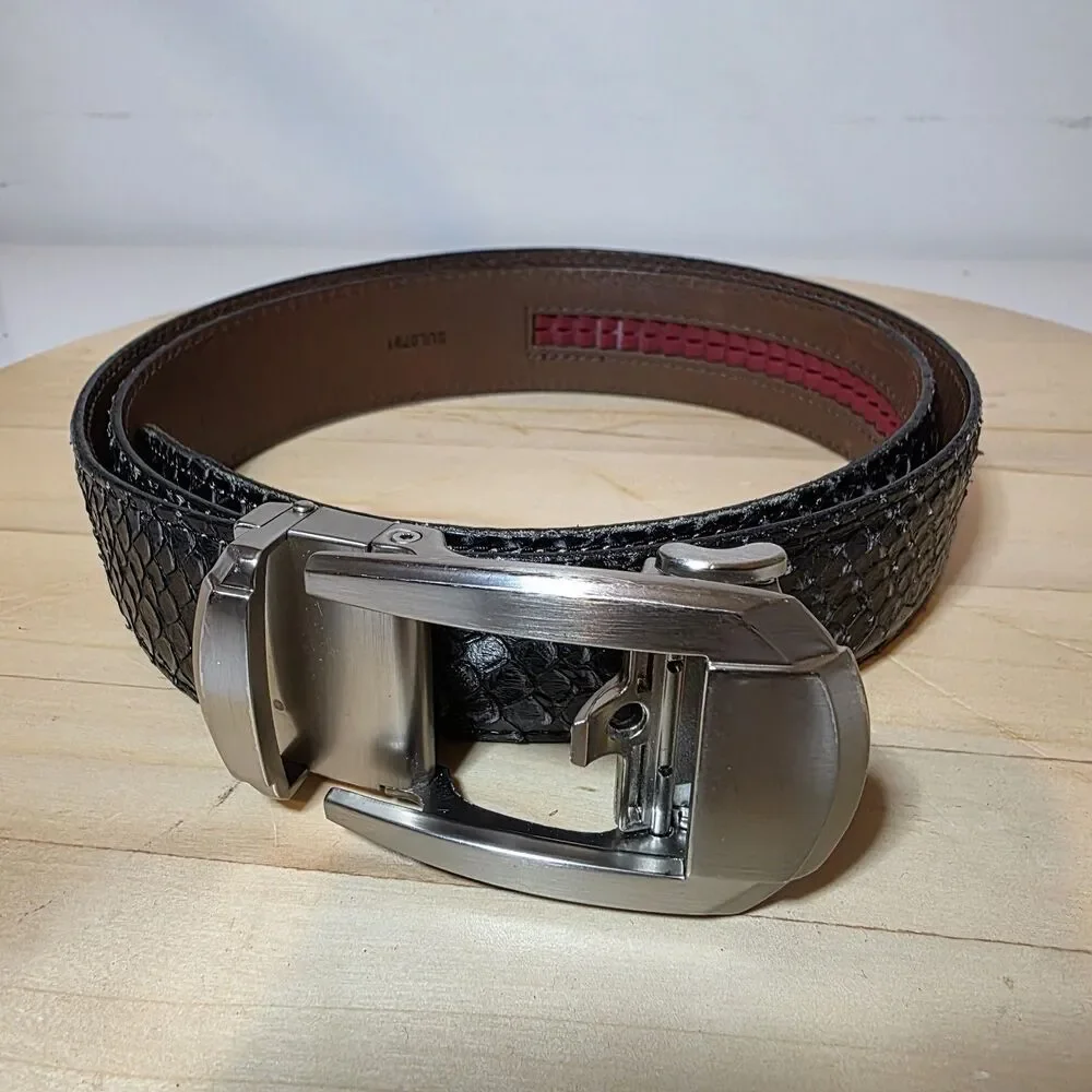 Nexbelt Rowland Thomas Serpent Collection Embossed Black Python Look Men Size 35